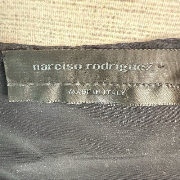 Narciso Rodriguez Black V-Neck Mini Sheath Dress Short Sleeves Size Small - Picture 6 of 8